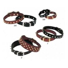 Spike's Collar Double-Ply (Color: Black, Size: 5/8" x 7" - 9")