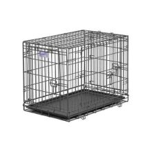 Select Triple Door Dog Crate (Color: Black, Size: 30" x 19" x 21")