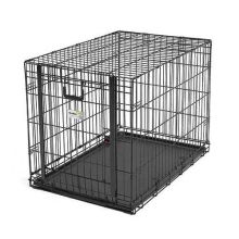 Ovation Single Door Crate with Up and Away Door (Color: Black, Size: 37.25" x 23" x 25")