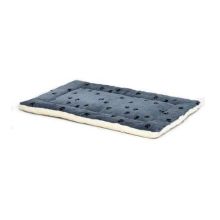 Quiet Time Reversible Fleece Paw Print Dog Mat (Color: Blue / White, Size: 23" x 18")