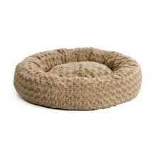 Quiet Time Deluxe Bagel Dog Bed (Color: Taupe, Size: 28.5" x 28.5" x 8")