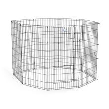 Life Stages Pet Exercise Pen with Split Door (Color: Black, Size: 24" x 30")