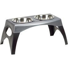 Pet Elevated Feeder (Color: Black / Gray, Size: Large)