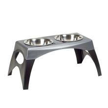 Pet Elevated Feeder (Color: Black / Gray, Size: Extra Large)