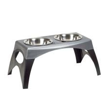 Pet Elevated Feeder (Color: Black / Gray, Size: Medium)