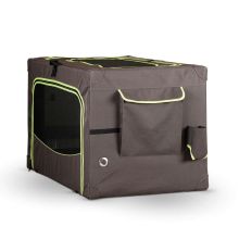 Classy Go Soft Pet Crate (Color: Brown/Lime Green, Size: Large)