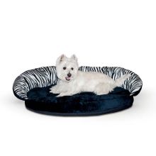 Plush Pet Bolster Sleeper (Color: Zebra, Size: 23" x 30" x 7")