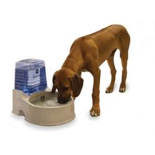 Clean Flow Pet Bowl with Reservoir (Color: Beige, Size: Large)