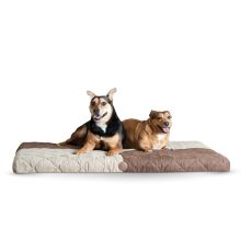 Quilted Memory Dream Pad 0.5" (Color: Chocolate / Tan, Size: Large)