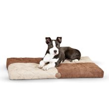 Quilted Memory Dream Pad 1" (Color: Chocolate / Tan, Size: Small)