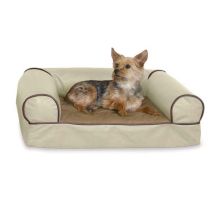 Memory Foam Cozy Sofa Pet Bed (Color: White Chocolate, Size: Medium)