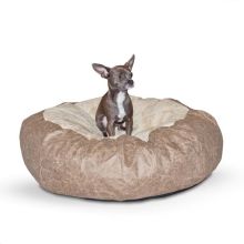 Self Warming Cuddle Ball Pet Bed (Color: Tan, Size: Medium)