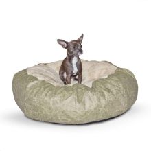 Self Warming Cuddle Ball Pet Bed (Color: Green, Size: Large)