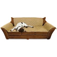 Furniture Cover Couch (Color: Tan, Size: 26" x 70" seat, 42" x 88" back, 22" x 26" side arms)